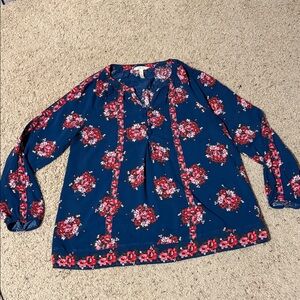 Matilda Jane Floral Blue Women's Top Size M